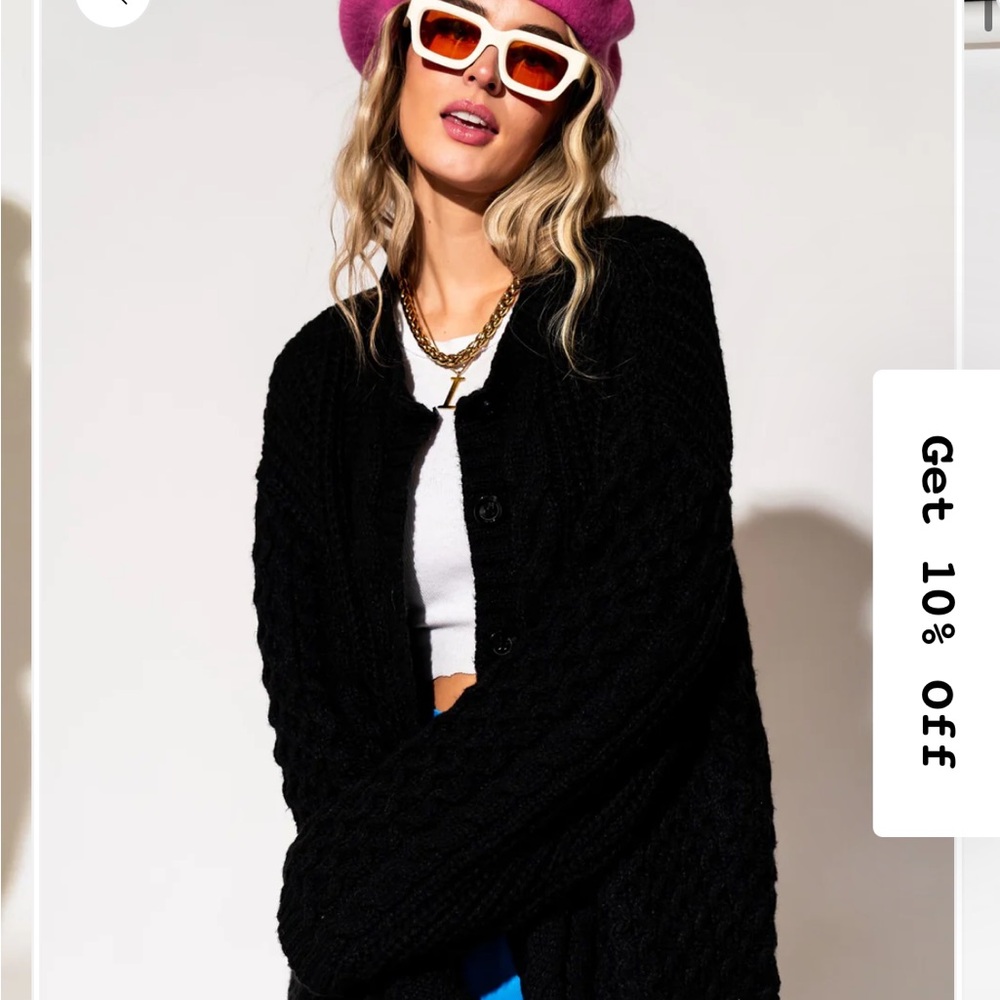 Dressed in LALA Unbothered Grandpa Cardigan in Black NWT